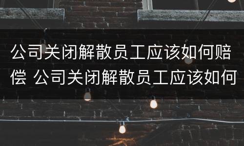 公司关闭解散员工应该如何赔偿 公司关闭解散员工应该如何赔偿,能否找工作