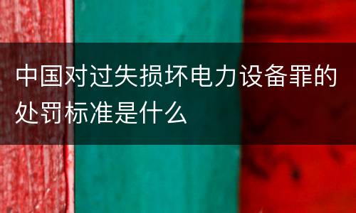 中国对过失损坏电力设备罪的处罚标准是什么