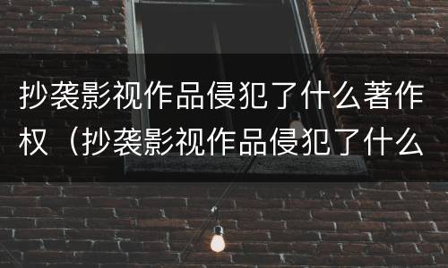 抄袭影视作品侵犯了什么著作权（抄袭影视作品侵犯了什么著作权利）