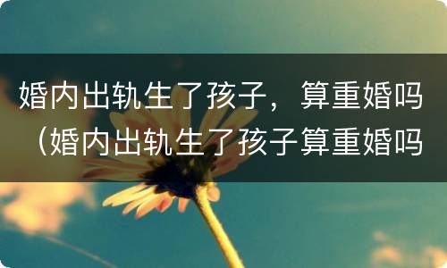 婚内出轨生了孩子，算重婚吗（婚内出轨生了孩子算重婚吗）