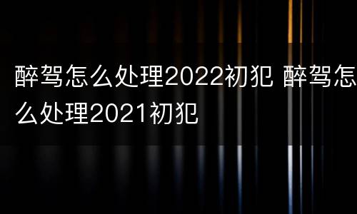 醉驾怎么处理2022初犯 醉驾怎么处理2021初犯
