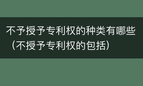 不予授予专利权的种类有哪些（不授予专利权的包括）