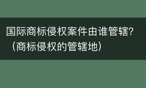 国际商标侵权案件由谁管辖？（商标侵权的管辖地）