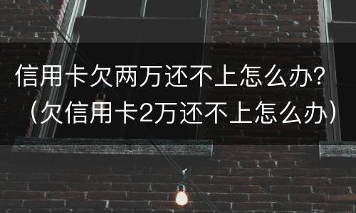 信用卡欠两万还不上怎么办？（欠信用卡2万还不上怎么办）