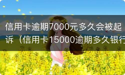 信用卡逾期7000元多久会被起诉（信用卡15000逾期多久银行起诉）