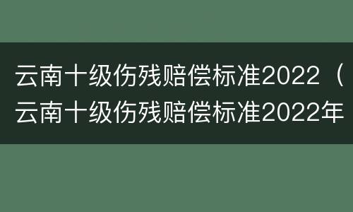 云南十级伤残赔偿标准2022（云南十级伤残赔偿标准2022年）
