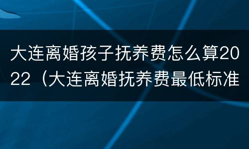 大连离婚孩子抚养费怎么算2022（大连离婚抚养费最低标准）