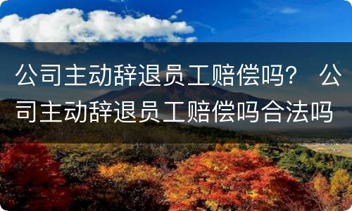 公司主动辞退员工赔偿吗？ 公司主动辞退员工赔偿吗合法吗