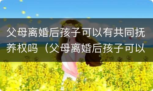 父母离婚后孩子可以有共同抚养权吗（父母离婚后孩子可以有共同抚养权吗）