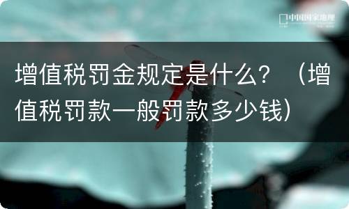 增值税罚金规定是什么？（增值税罚款一般罚款多少钱）