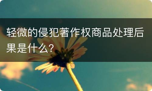 轻微的侵犯著作权商品处理后果是什么？