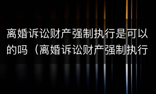 离婚诉讼财产强制执行是可以的吗（离婚诉讼财产强制执行是可以的吗怎么办）