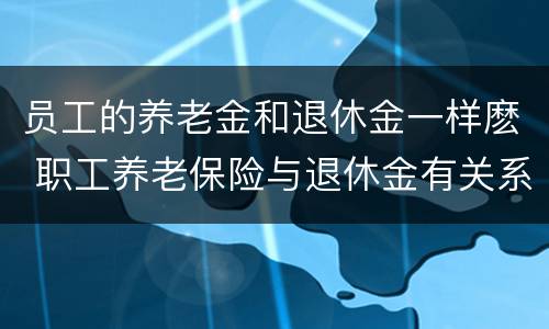 员工的养老金和退休金一样麽 职工养老保险与退休金有关系吗