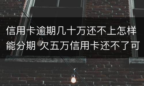 信用卡逾期几十万还不上怎样能分期 欠五万信用卡还不了可以分期还吗