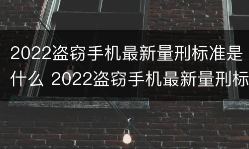 2022盗窃手机最新量刑标准是什么 2022盗窃手机最新量刑标准是什么呀