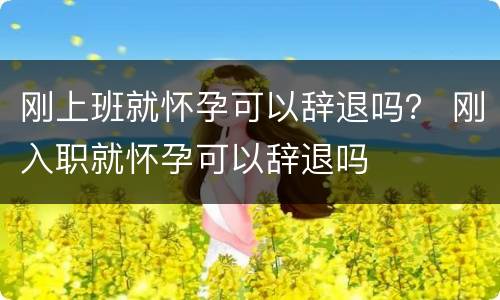 刚上班就怀孕可以辞退吗？ 刚入职就怀孕可以辞退吗