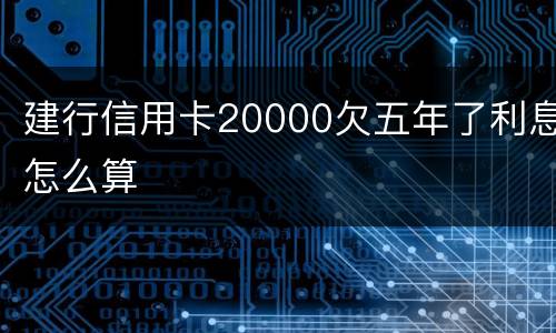建行信用卡20000欠五年了利息怎么算