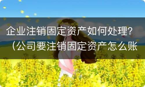 企业注销固定资产如何处理？（公司要注销固定资产怎么账务处理）