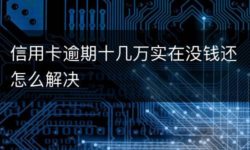 信用卡逾期十几万实在没钱还怎么解决