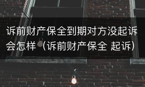 诉前财产保全到期对方没起诉会怎样（诉前财产保全 起诉）