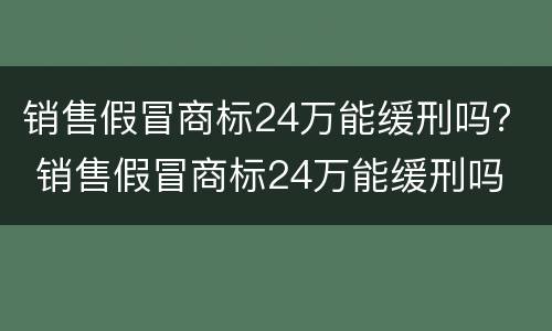 销售假冒商标24万能缓刑吗？ 销售假冒商标24万能缓刑吗