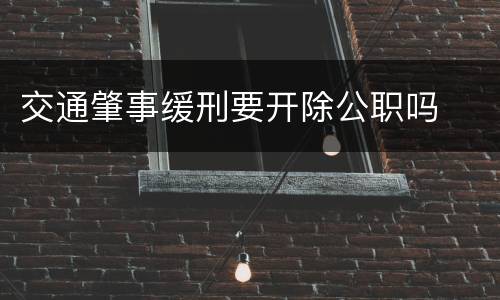 交通肇事缓刑要开除公职吗