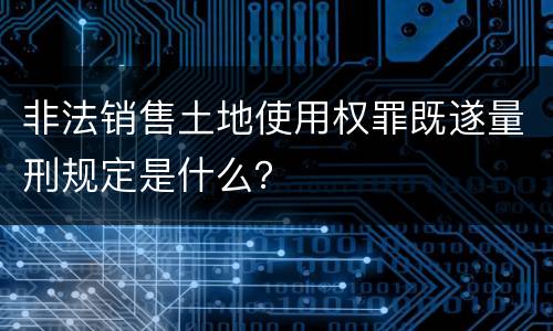 非法销售土地使用权罪既遂量刑规定是什么？