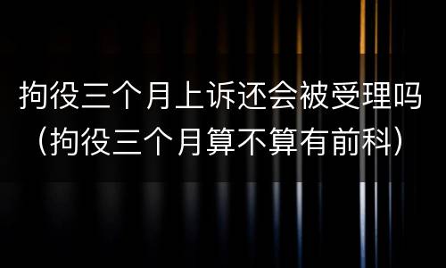 拘役三个月上诉还会被受理吗（拘役三个月算不算有前科）