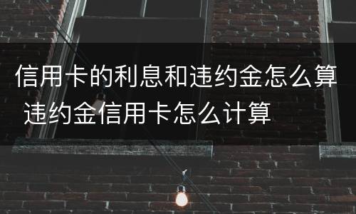 信用卡的利息和违约金怎么算 违约金信用卡怎么计算