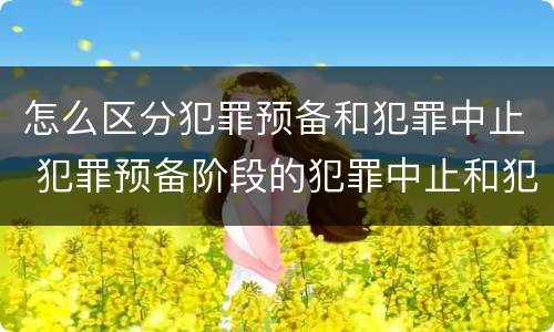 怎么区分犯罪预备和犯罪中止 犯罪预备阶段的犯罪中止和犯罪中止一样吗