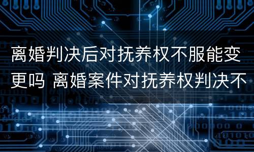 离婚判决后对抚养权不服能变更吗 离婚案件对抚养权判决不服