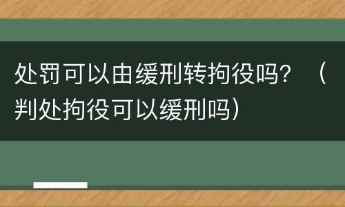 处罚可以由缓刑转拘役吗？（判处拘役可以缓刑吗）
