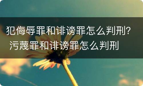犯侮辱罪和诽谤罪怎么判刑？ 污蔑罪和诽谤罪怎么判刑