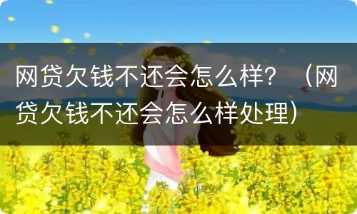 网贷欠钱不还会怎么样？（网贷欠钱不还会怎么样处理）