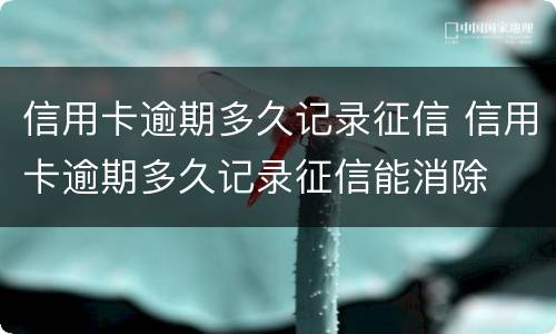 信用卡逾期多久记录征信 信用卡逾期多久记录征信能消除