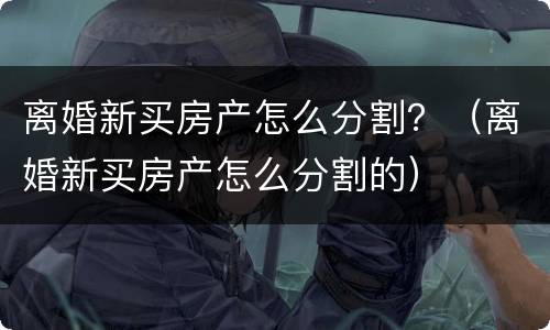 离婚新买房产怎么分割？（离婚新买房产怎么分割的）