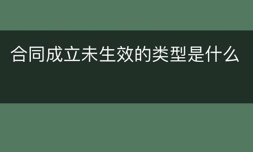 合同成立未生效的类型是什么