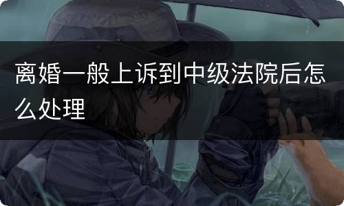 离婚一般上诉到中级法院后怎么处理