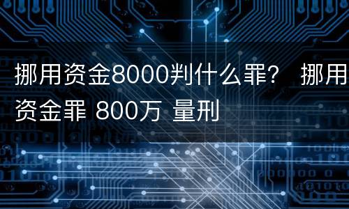 挪用资金8000判什么罪？ 挪用资金罪 800万 量刑