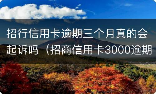 招行信用卡逾期三个月真的会起诉吗（招商信用卡3000逾期三个月银行起诉我）