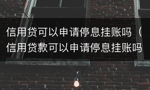 信用贷可以申请停息挂账吗（信用贷款可以申请停息挂账吗）