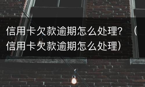 信用卡欠款逾期怎么处理？（信用卡欠款逾期怎么处理）