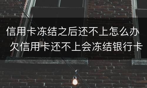 信用卡冻结之后还不上怎么办 欠信用卡还不上会冻结银行卡吗