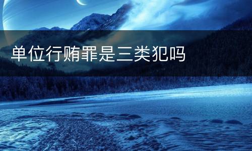 单位行贿罪是三类犯吗
