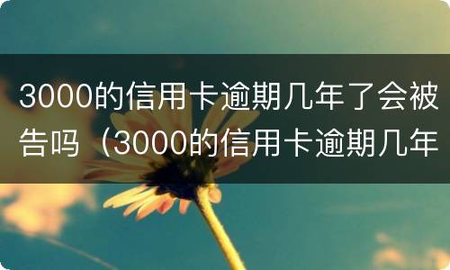 3000的信用卡逾期几年了会被告吗（3000的信用卡逾期几年了会被告吗知乎）