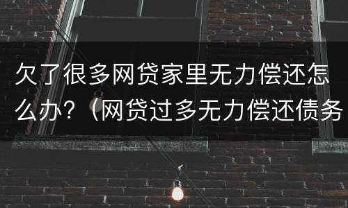 欠了很多网贷家里无力偿还怎么办?（网贷过多无力偿还债务怎么办）