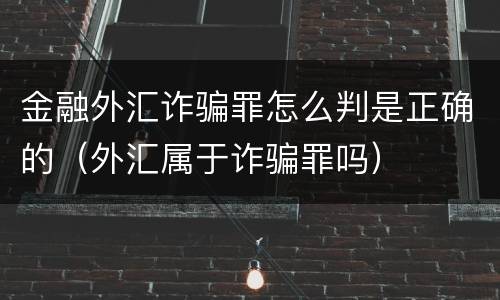 金融外汇诈骗罪怎么判是正确的（外汇属于诈骗罪吗）