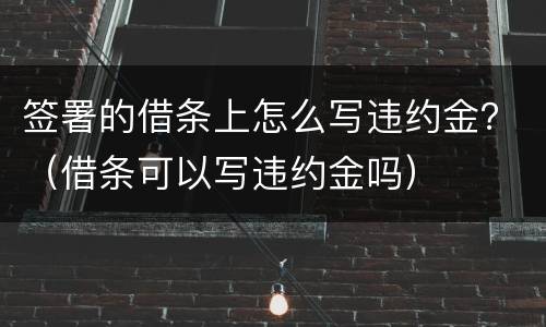 签署的借条上怎么写违约金？（借条可以写违约金吗）