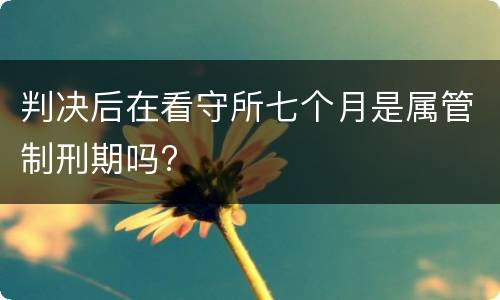判决后在看守所七个月是属管制刑期吗?