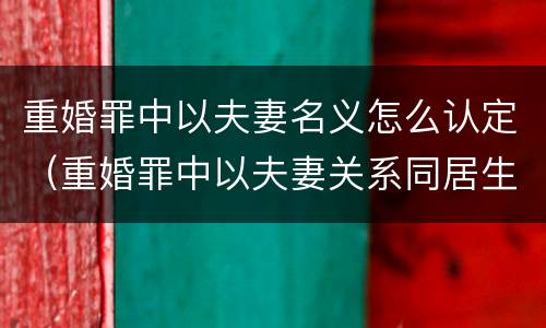 重婚罪中以夫妻名义怎么认定（重婚罪中以夫妻关系同居生活如何认定）